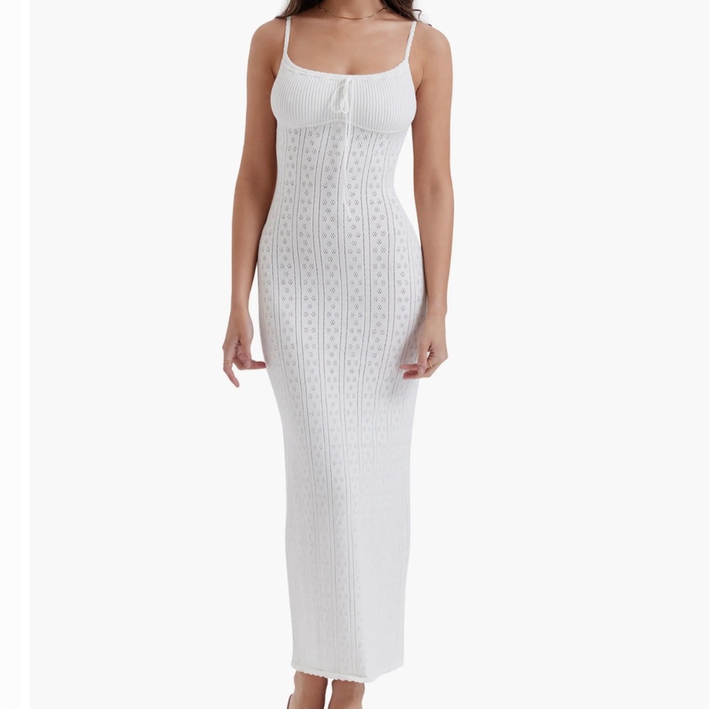 House of CB Myla Pointelle Maxi Sweater Dress